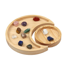 Load image into Gallery viewer, Wooden Moon Round Tray Combination Jewelry Crystal Display Tray