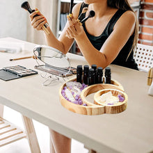 Load image into Gallery viewer, Wooden Moon Round Tray Combination Jewelry Crystal Display Tray