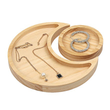 Load image into Gallery viewer, Wooden Moon Round Tray Combination Jewelry Crystal Display Tray