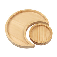 Load image into Gallery viewer, Wooden Moon Round Tray Combination Jewelry Crystal Display Tray