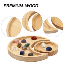 Load image into Gallery viewer, Wooden Moon Round Tray Combination Jewelry Crystal Display Tray