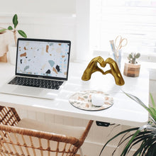 Load image into Gallery viewer, Golden Heart Shaped Hand Sculpture Living Room Decoration