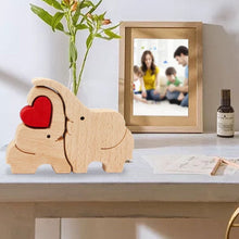 Load image into Gallery viewer, Wooden Puzzle Mother And Child Elephant Set Ornaments