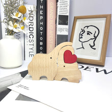 Load image into Gallery viewer, Wooden Puzzle Mother And Child Elephant Set Ornaments