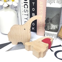 Load image into Gallery viewer, Wooden Puzzle Mother And Child Elephant Set Ornaments