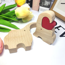 Load image into Gallery viewer, Wooden Puzzle Mother And Child Elephant Set Ornaments