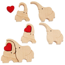 Load image into Gallery viewer, Wooden Puzzle Mother And Child Elephant Set Ornaments