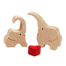 Load image into Gallery viewer, Wooden Puzzle Mother And Child Elephant Set Ornaments