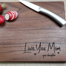 Load image into Gallery viewer, Mother's Day Gift Personalized Walnut Cutting Board