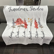 Load image into Gallery viewer, Personalized Mom or Grandma's Garden Blanket