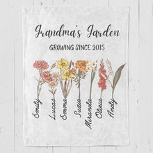 Load image into Gallery viewer, Personalized Mom or Grandma's Garden Blanket