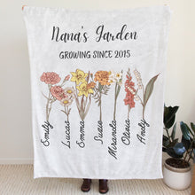 Load image into Gallery viewer, Personalized Mom or Grandma's Garden Blanket