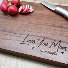Load image into Gallery viewer, Mother&#39;s Day Gift Personalized Walnut Cutting Board
