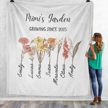 Load image into Gallery viewer, Personalized Mom or Grandma&#39;s Garden Blanket
